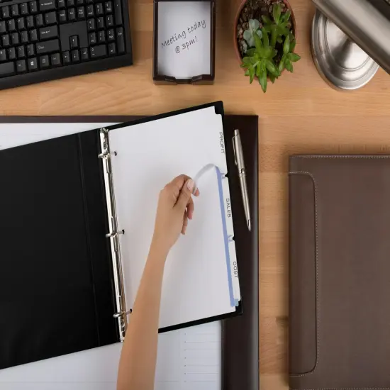 Avery 3-Tab Dividers for 3 Ring Binder, Easy Print & Apply Clear Label Strip, Index Maker Customizable White Tabs, 25 Sets (11445) {6}