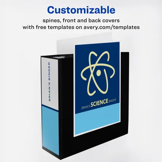 Avery Durable View 3 Ring Binder, 4 Inch EZD Rings, 2 Black Binders (09800) {3}