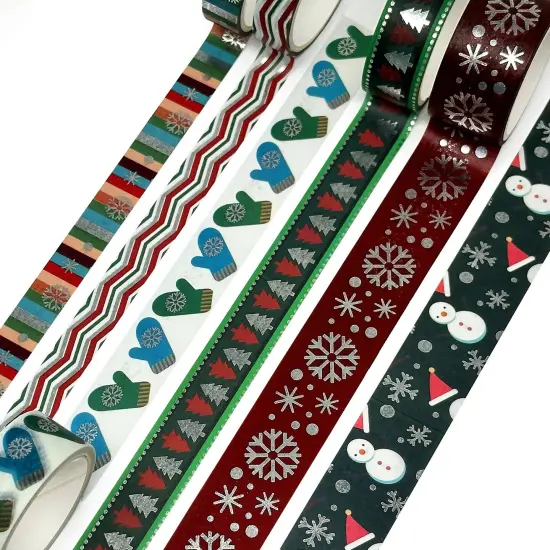 Wrapables Winter Season Washi Set for Arts & Crafts, Scrapbooking, Stationery, Diary Blue Winter {10}