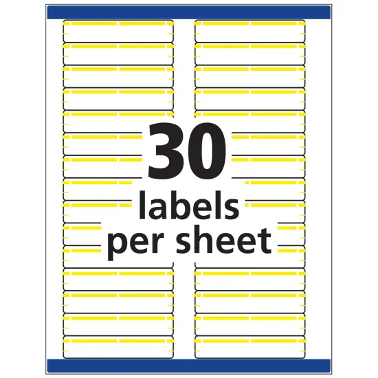 Avery TrueBlock File Folder Labels, 2/3" x 3-7/16", 1,500 Printable Labels, White/Yellow (5966) {5}