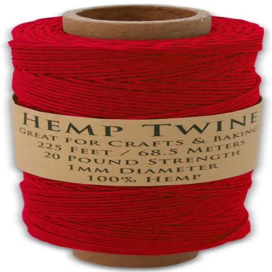 Hemptopia, Hemp Twine Spool, 225ft, All Natural, Multiple Colors Red {2}