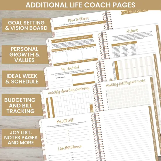 bloom daily planners Undated Soft Cover Planner, 5.5" x 8.25", Tan Leopard {5}