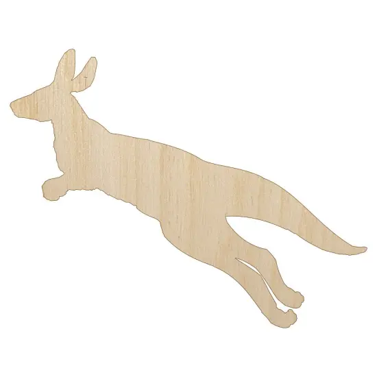 Kangaroo Jumping Solid Unfinished Wood Shape Piece Cutout for DIY Craft Projects {1}