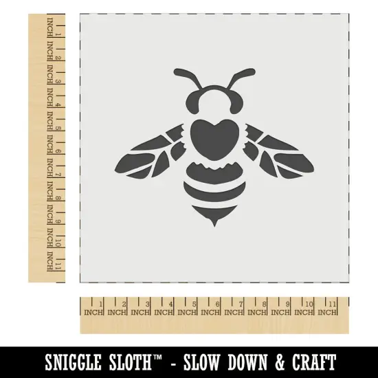 Cute Honey Bumblebee with Heart on Back Wall Cookie DIY Craft Reusable Stencil {1}