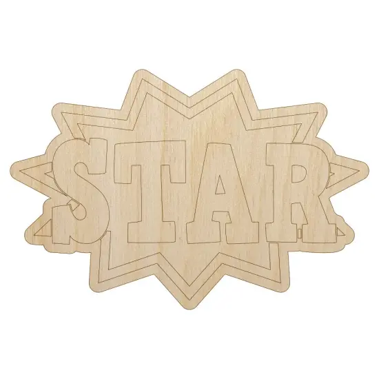 Star Burst Fun Text Teacher School Unfinished Wood Shape Piece Cutout for DIY Craft Projects {7}