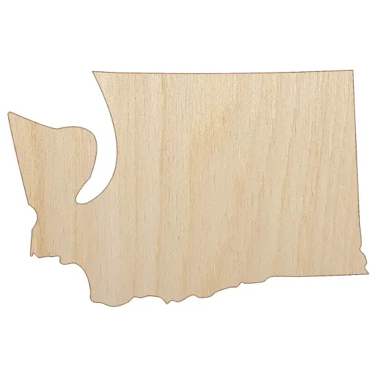 Washington State Silhouette Unfinished Wood Shape Piece Cutout for DIY Craft Projects {7}