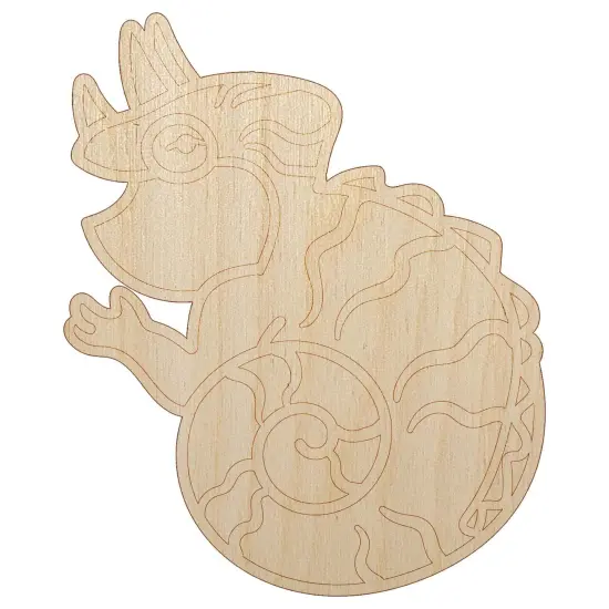 Fat Cute Jackson's Horned Chameleon Lizard Reptile Unfinished Wood Shape Piece Cutout for DIY Craft Projects {7}