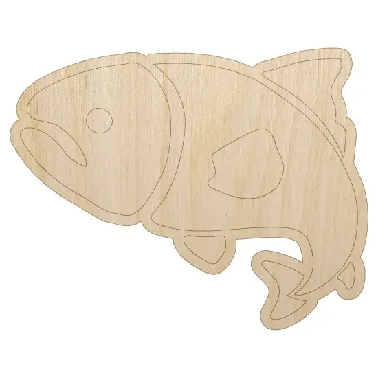 Salmon Fish Unfinished Wood Shape Piece Cutout for DIY Craft Projects {7}