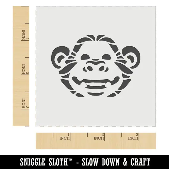 Grinning Chimpanzee Ape Monkey Face Wall Cookie DIY Craft Reusable Stencil {5}