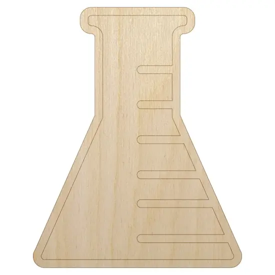 Science Chemistry Beaker Flask Unfinished Wood Shape Piece Cutout for DIY Craft Projects {7}