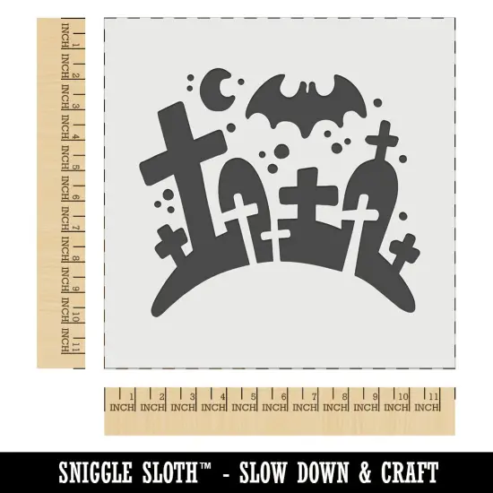 Halloween Graveyard Cemetery Tombstones Wall Cookie DIY Craft Reusable Stencil {1}