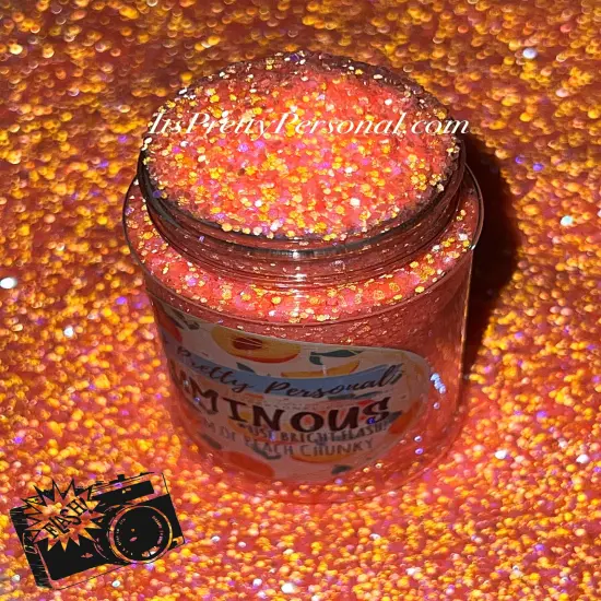 "Freedom Of Peach Chunky&rdquo; (Medium Cut)- Luminous Reflective Glitter Collection {5}