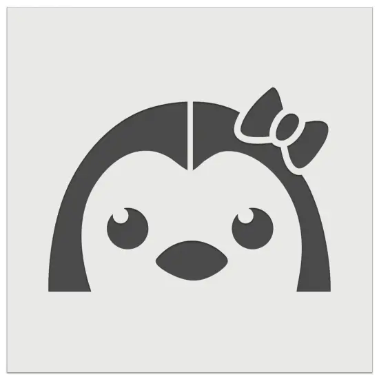 Peeking Penguin Wall Cookie DIY Craft Reusable Stencil {2}