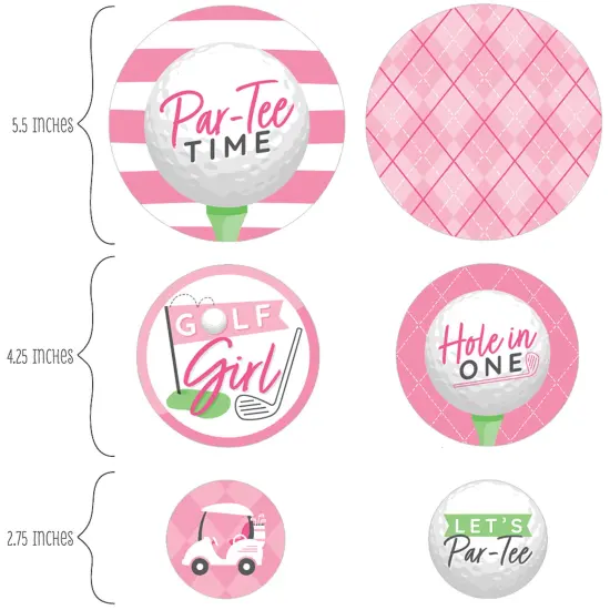 Big Dot of Happiness Golf Girl - Pink Birthday Party or Baby Shower Giant Circle Confetti - Party Decorations - Large Confetti 27 Count {3}