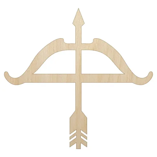Archery Bow and Arrow Unfinished Wood Shape Piece Cutout for DIY Craft Projects {2}
