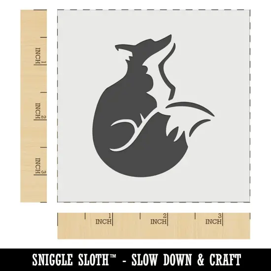 Sitting Fox Looking Up Wall Cookie DIY Craft Reusable Stencil {6}