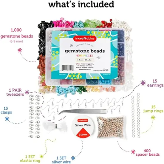 Incraftables 1000pcs Chip Crystal Beads 24 Colors Gemstones & 166pcs Bronze Charms Set for Jewelry Making, Rings & DIY Crafts Necklace, Bracelet, Bangle & Keychain Making Kit {3}