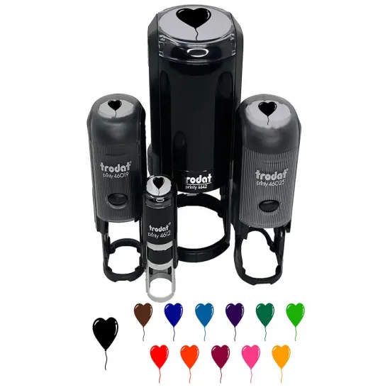 Heart Balloon Valentine's Day Self-Inking Rubber Stamp for Stamping Crafting Planners Black {7}