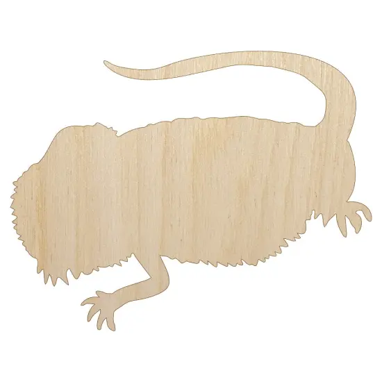 Bearded Dragon Solid Unfinished Wood Shape Piece Cutout for DIY Craft Projects {1}