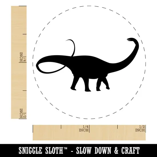 Apatosaurus Dinosaur Solid Self-Inking Rubber Stamp for Stamping Crafting Planners Orange {1}