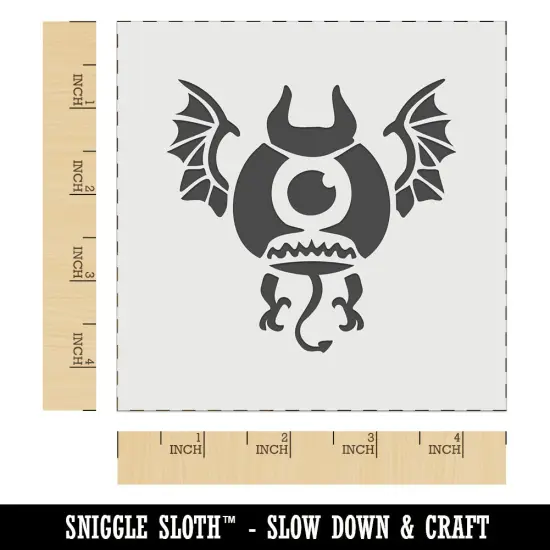 One Eyed Monster Demon with Bat Wings Wall Cookie DIY Craft Reusable Stencil {6}