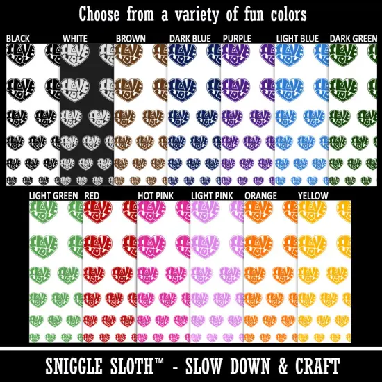 I Love You Heart 70s Bubble Letters Temporary Tattoo Water Resistant Fake Body Art Set Collection Yellow {3}