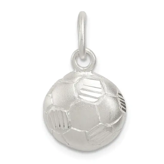 Sterling Silver Soccer Ball Pendant Charm FindingKing Jewerly 15mm x 12mm {1}