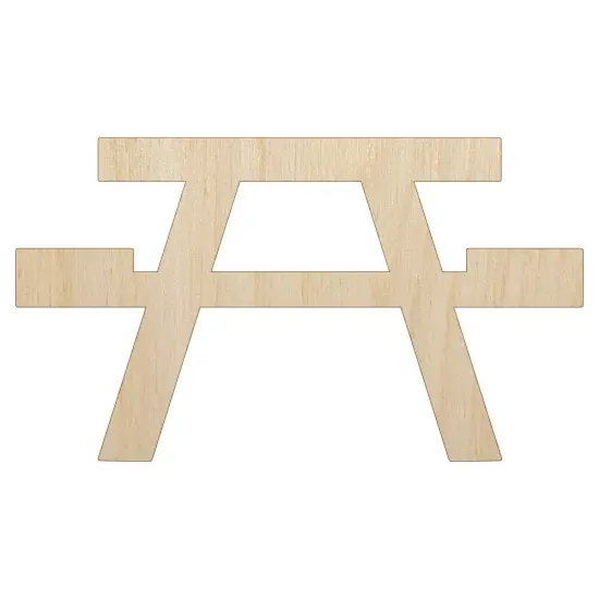 Picnic Table Solid Unfinished Wood Shape Piece Cutout for DIY Craft Projects {1}