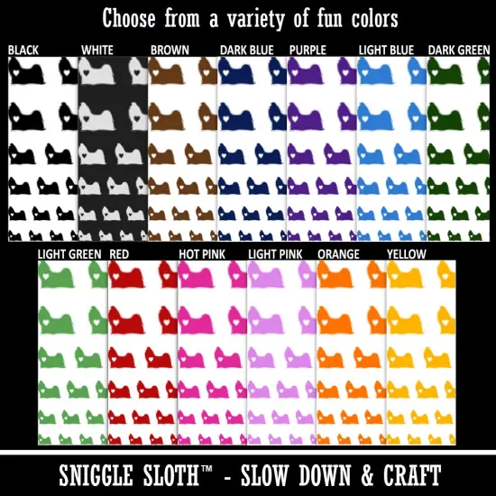 Shih Tzu Dog with Heart Temporary Tattoo Water Resistant Fake Body Art Set Collection Purple {3}