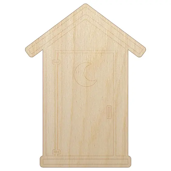Classic Outhouse Toilet Unfinished Wood Shape Piece Cutout for DIY Craft Projects {7}