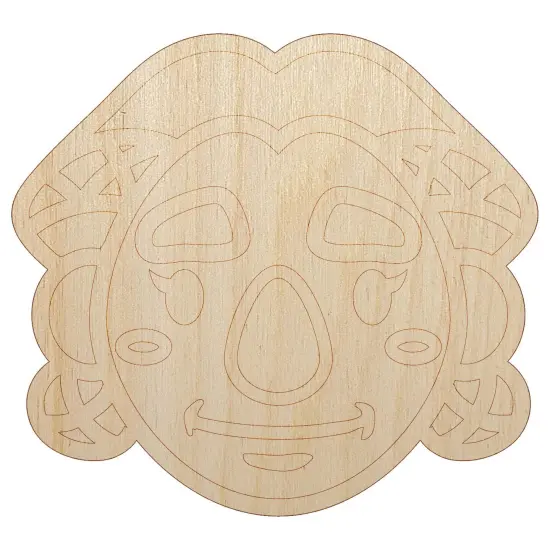 Dwarf Female Character Face Unfinished Wood Shape Piece Cutout for DIY Craft Projects {7}