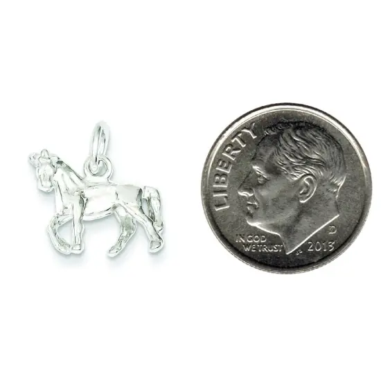 Sterling Silver Horse Charm Jewelry Animal Jewelry 19mm x 16mm {2}