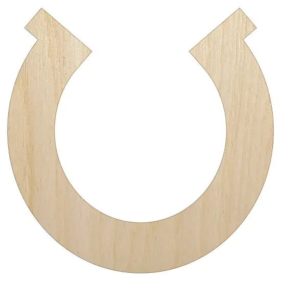 Horseshoe Lucky Solid Unfinished Wood Shape Piece Cutout for DIY Craft Projects {1}