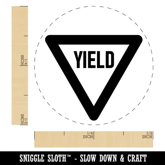 Yield Sign Self-Inking Rubber Stamp for Stamping Crafting Planners Sky Blue {1}