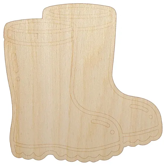 Rubber Rain Boots Unfinished Wood Shape Piece Cutout for DIY Craft Projects {7}