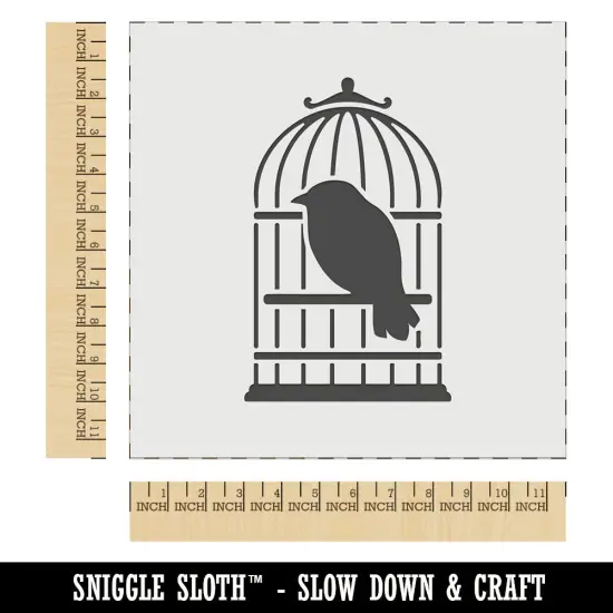 Pet Wire Bird in Birdcage Wall Cookie DIY Craft Reusable Stencil {1}