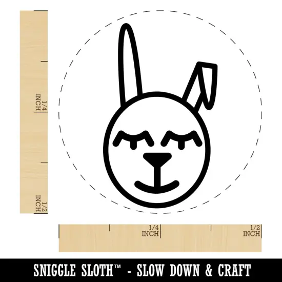 Cute Easter Bunny Face Self-Inking Rubber Stamp for Stamping Crafting Planners Green {1}