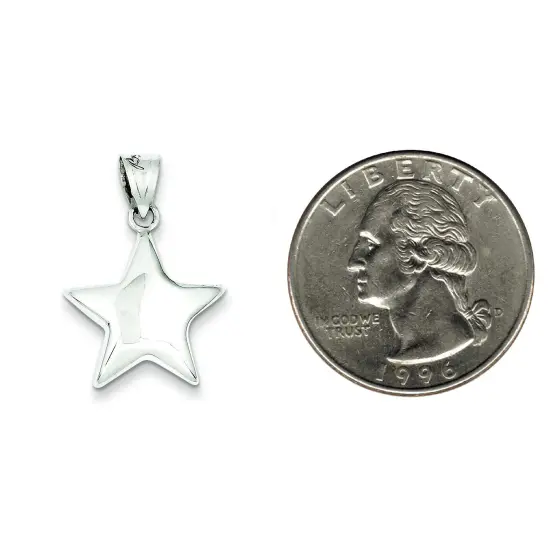 Sterling Silver Star Charm Pendant Celestial Jewelry 27mm x 19mm {2}
