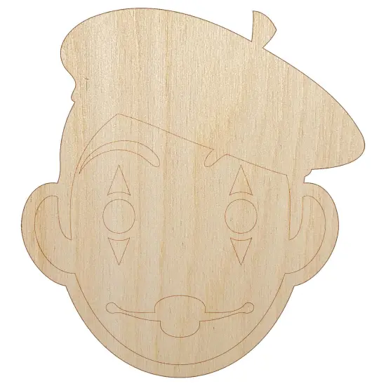 French Mime with Beret Unfinished Wood Shape Piece Cutout for DIY Craft Projects {7}