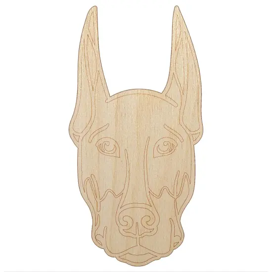 Doberman Pinscher Dog Head Unfinished Wood Shape Piece Cutout for DIY Craft Projects {7}