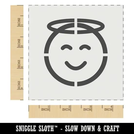 Angel Face Halo Emoticon Wall Cookie DIY Craft Reusable Stencil {6}