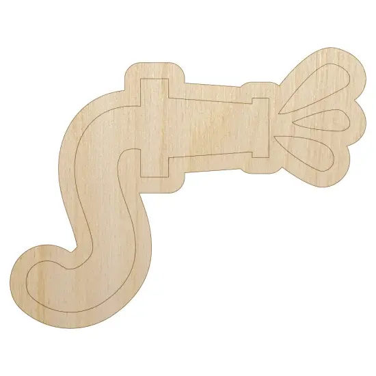 Fire Hose Firefighter with Water Unfinished Wood Shape Piece Cutout for DIY Craft Projects {7}