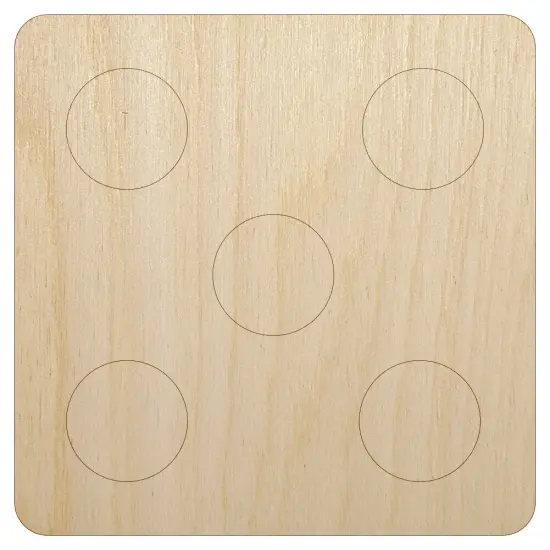 Five 5 Dice Die Unfinished Wood Shape Piece Cutout for DIY Craft Projects {1}