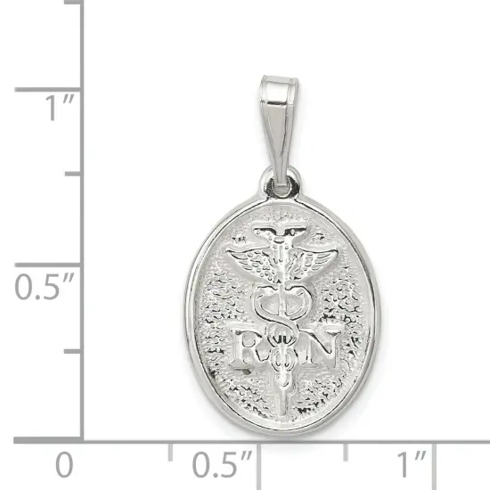 Sterling Silver RN Caduceus Charm Pendant Jewelry {4}
