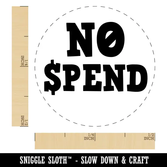 No Spend Money Spending Fun Text Self-Inking Rubber Stamp for Stamping Crafting Planners Green {1}