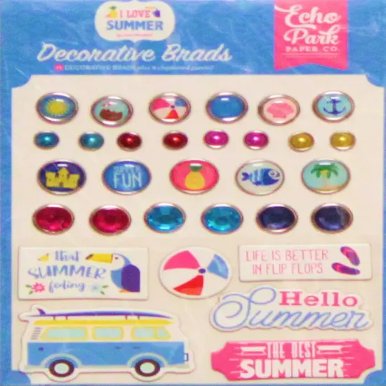 Echo Park I Love Summer Decorative Brads {1}