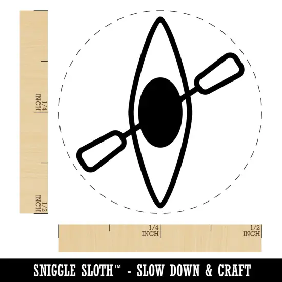 Kayak with Paddle Icon Self-Inking Rubber Stamp for Stamping Crafting Planners Brown {1}