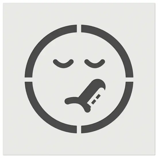 Sick Face Thermometer Emoticon Wall Cookie DIY Craft Reusable Stencil {7}