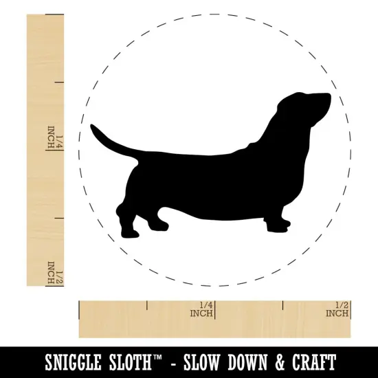 Basset Hound Dog Solid Self-Inking Rubber Stamp for Stamping Crafting Planners Lime Green {1}