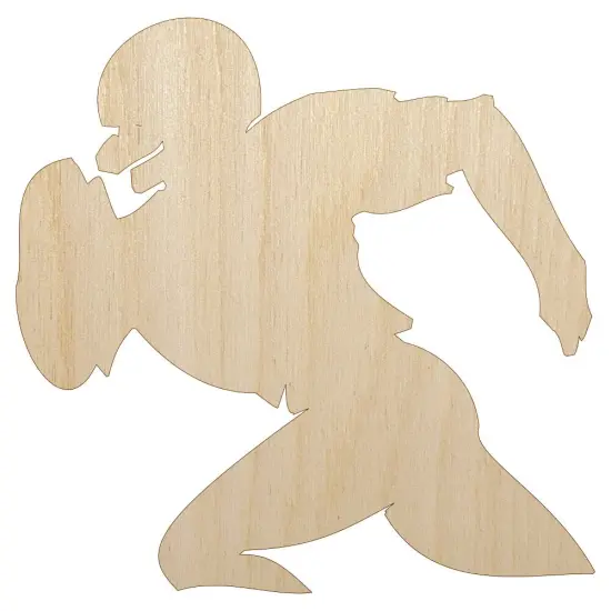Football Player Running Solid Unfinished Wood Shape Piece Cutout for DIY Craft Projects {2}